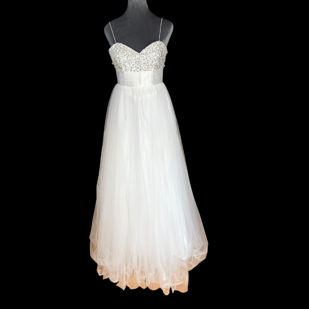 Cecily Brown Sequin Bodice Tulle Gown Formal Dress Evening Prom Wedding Size S